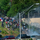 Protesters flee as they are tear gassed by police near Center City in Philadelphia, Pennsylvania, on June 1, 2020.